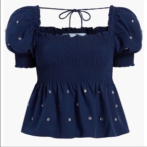 NWT Hill House Home Navy Jammie Top, sz M